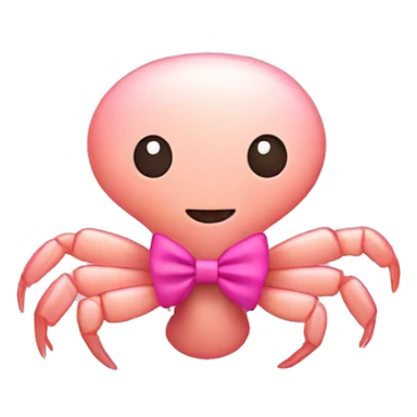 shrimp wearing a pink bow sticker
