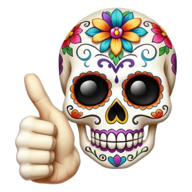 Pulgar arriba día de muertos sticker
