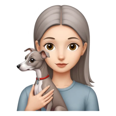 girl holding all grey Italian greyhound sticker