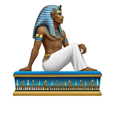 egypt full body pharaoh sarcophagus coffin gold blue white black  sticker