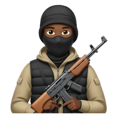 Nike ski mask black man with AK-47 sticker