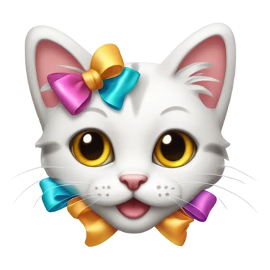 coquette cute cat with bows sticker
