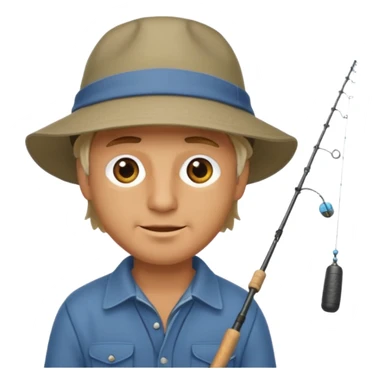 man casting a fishing rod sticker