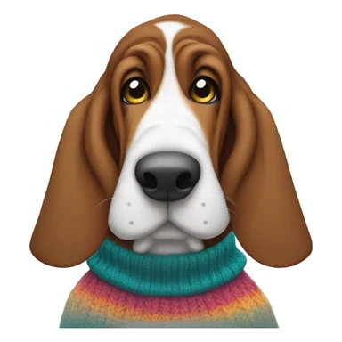 Basset hound wearing a sweater sticker