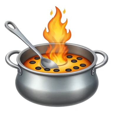 Un cucharón con fuego por debajo sticker