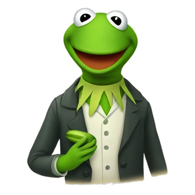 kermit holding a cucumber  sticker