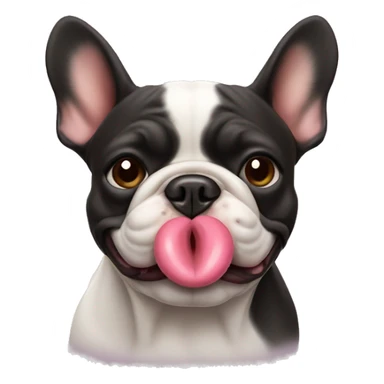 French bull dog blowing a kiss sticker