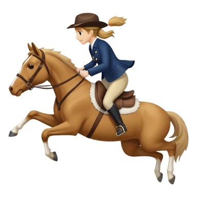person riding a horse jumping over a dog sticker