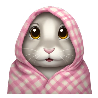 Bunny wearing a blanket  sticker