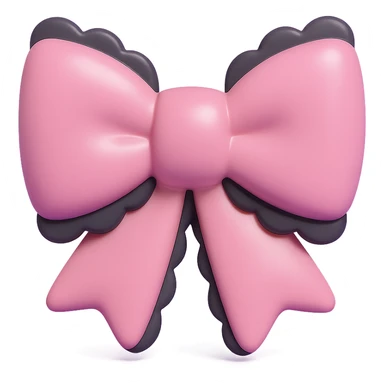 pink gothic bow with black lace trim, gothic style, vinyl figure, moody atmosphere sticker
