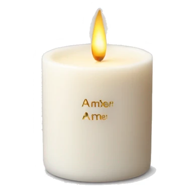 White luxury candle with words amber on it sticker