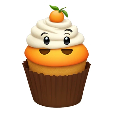 Orange cupcake with a happy face  sticker