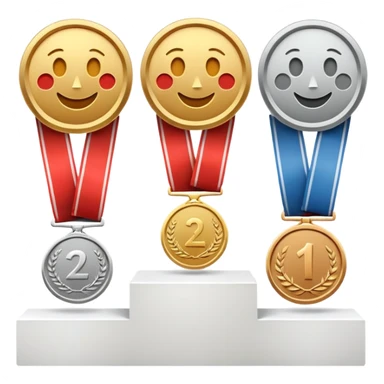 1st 2nd 3rd place podium with gold, silver, and bronze medals sticker