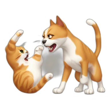 Cat fight with a dog sticker