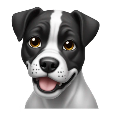 Dog boxer black and white with smile  sticker
