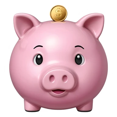 piggy bank with a coin above it sticker