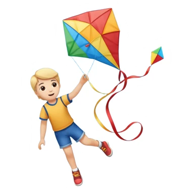 child with kite,Kite Flyers, big kite. sticker