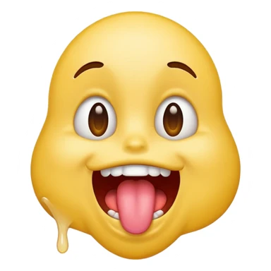 Emoji sticking its tongue out and drooling while looking up ecstatic happy and drooling sticker