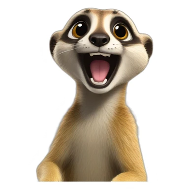 excited meercat in a store sticker