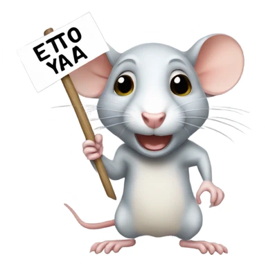 A rat holds a sign with the inscription: ETO YA sticker
