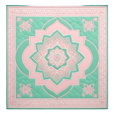 islamic Muslim prayer mat light pink and mint sticker