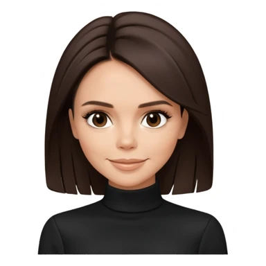 Victoria Beckham with dark brown hair, black outfit sticker