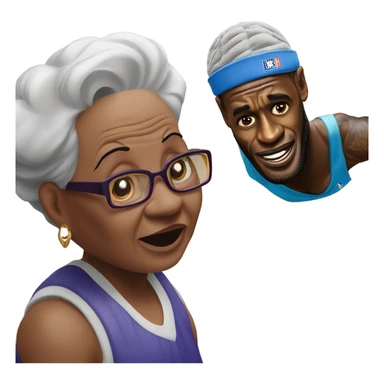 lebron james dunking on a grandma sticker