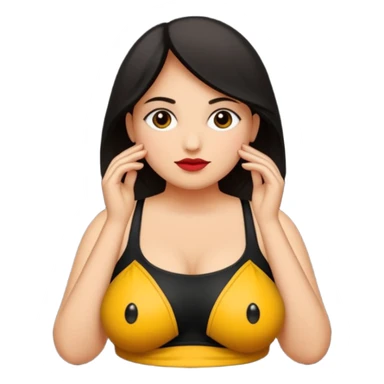 Quiero que crees un emoji tipo 🚷 Pero reemplaza a la persona por una silueta de una mujer obesa sticker