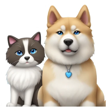 Akita inu with Ragdoll sticker