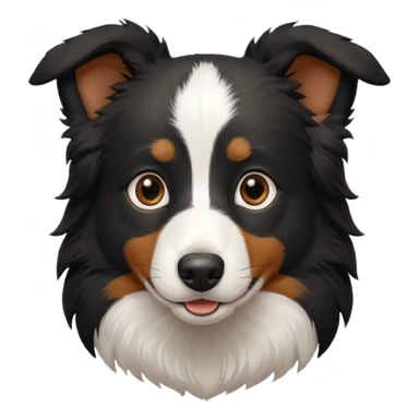 border collie black fur with brown on the eyebrows and neck sticker