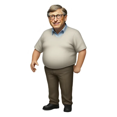 bill gates has a big belly sticker