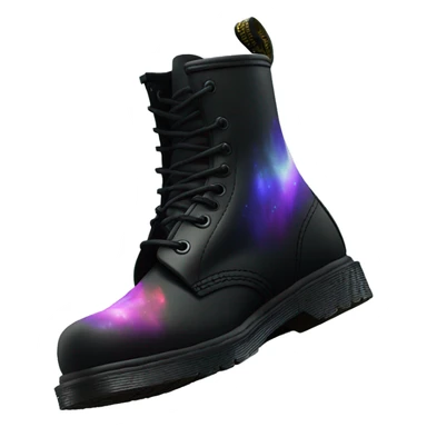 Realistic isolated top view of a pair of black Dr.Martens Boots with Northern Lights Scene on them. sticker