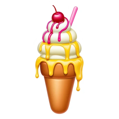 Meltei g neon  ice cream hot dog sundae sticker