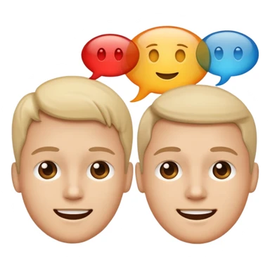 two faces connected by speech bubbles sticker