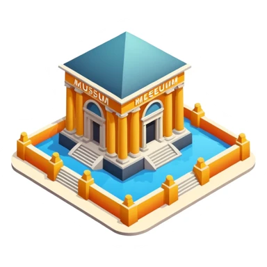 Isometric art museum sticker
