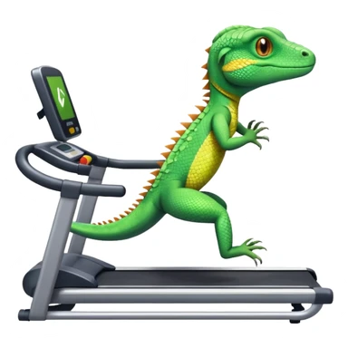 Cute lizard running on the treadmill  sticker
