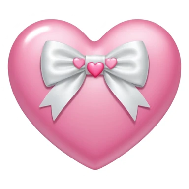 pink heart with white bow sticker