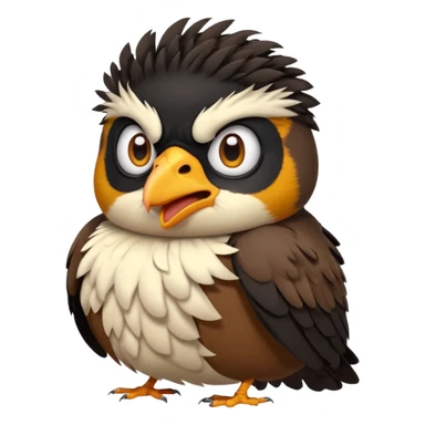 A angry common myna bird cute emoji sticker