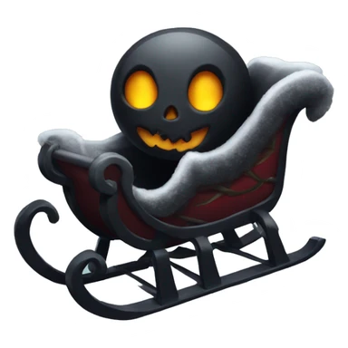 Black spooky christmas sled  sticker