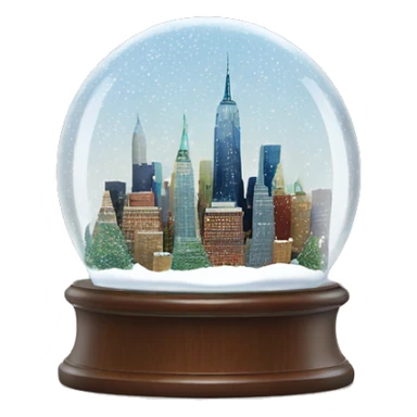 new york city snow globe, 4k, no background sticker