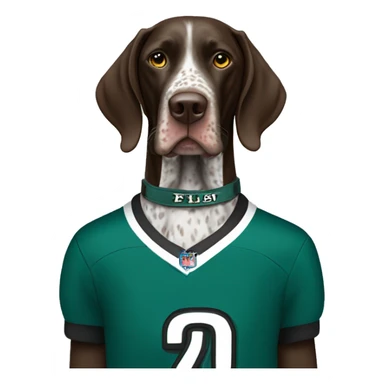 German short haired pointer in eagles jersey  sticker