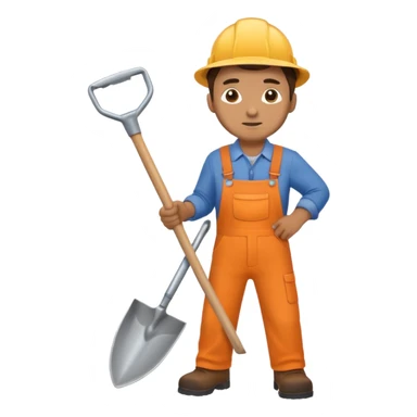 man digging with a shovel sticker