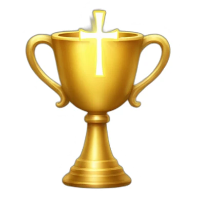 Golden chalice with radiant cross. sticker