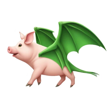 pig with green pterodactyl wings sticker