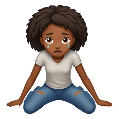 Black girl Falling to the floor hurt sticker