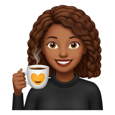 Black woman drinking coffee  sticker