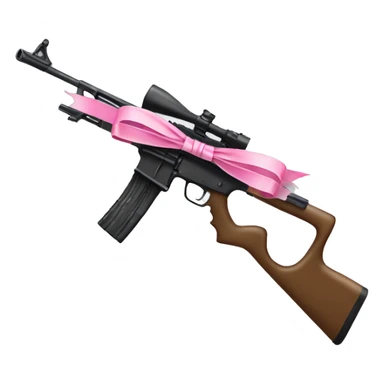 rifle with a pink bow sticker