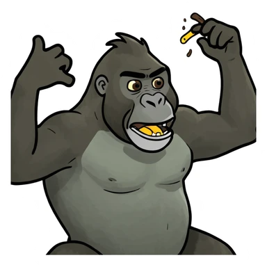 Gorilla throwing poop sticker