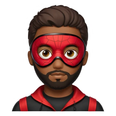 Miles Morales with beard, eye mask, low fade hair cut sticker