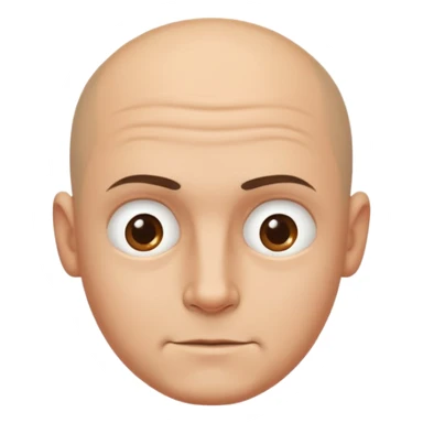 Generate a sarcastic emoji or sticker in a minimal flat-design style.  
The emoji should display a confident “nah, not today” attitude:  
- raised eyebrow  
- slight smirk  
- subtle eye-roll or side glance  
- rounded man face, without hair, ears sticker